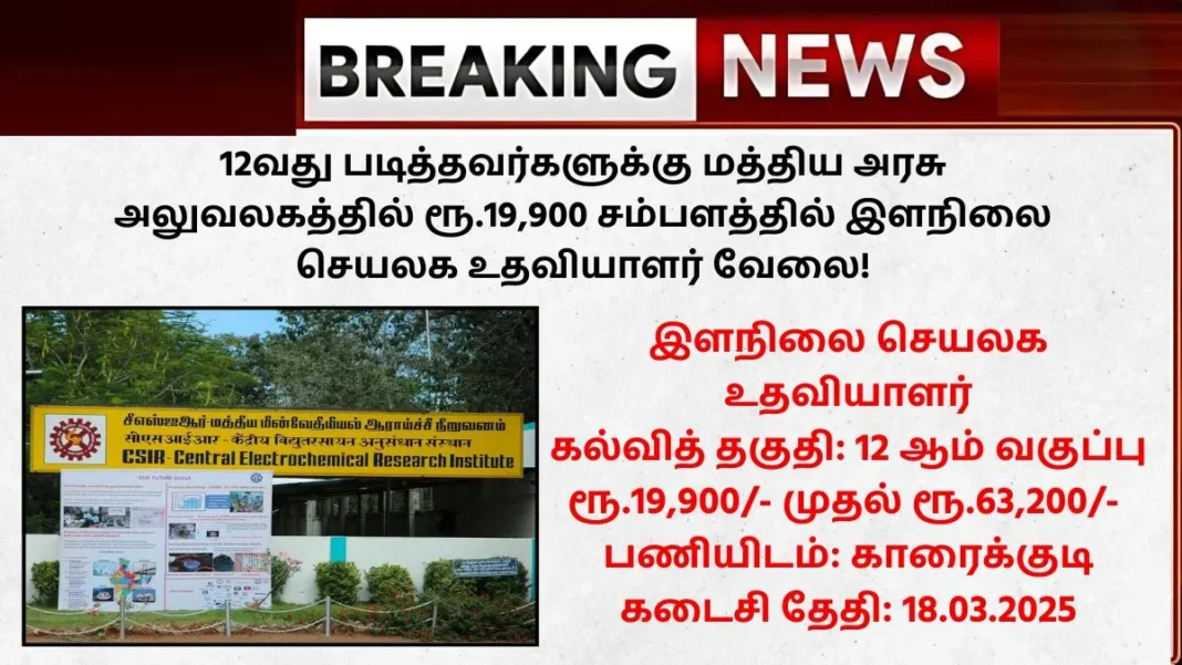 CECRI Karaikudi Recruitment 2025