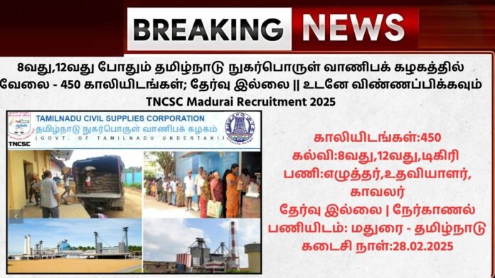 TNCSC Madurai Recruitment 2025