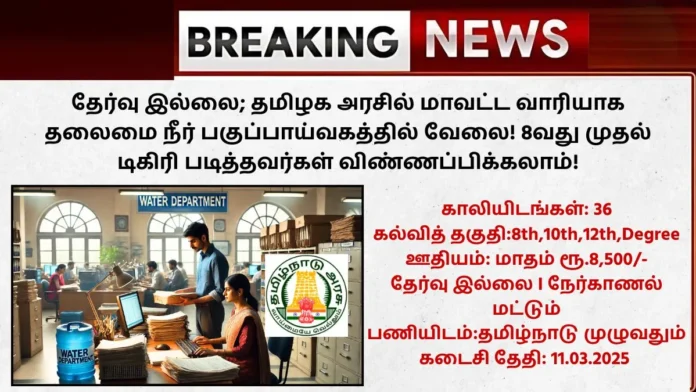 TN Govt CWAL Chennai Recruitment 2025
