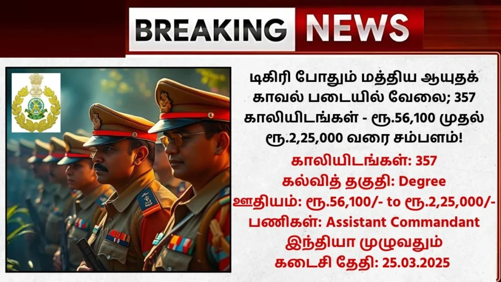 UPSC CAPF Recruitment 2025