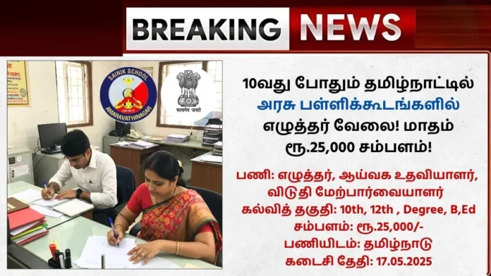 Sainik School Amaravathinagar Recruitment 2025