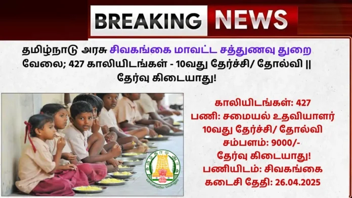 Sivaganga Sathunavu Thurai Jobs 2025