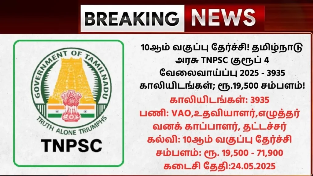 TNPSC Group 4 Recruitment 2025