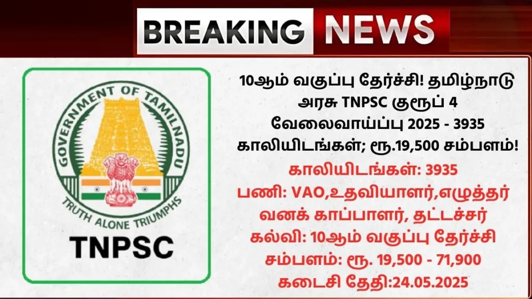 TNPSC Group 4 Recruitment 2025