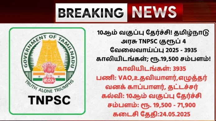 TNPSC Group 4 Recruitment 2025