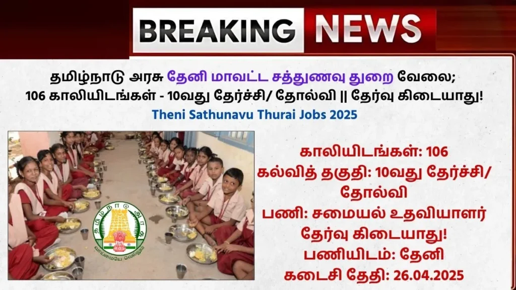 Theni Sathunavu Thurai Jobs 2025