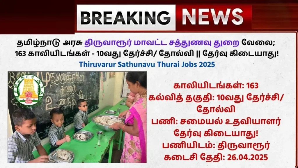 Thiruvarur Sathunavu Thurai Jobs 2025