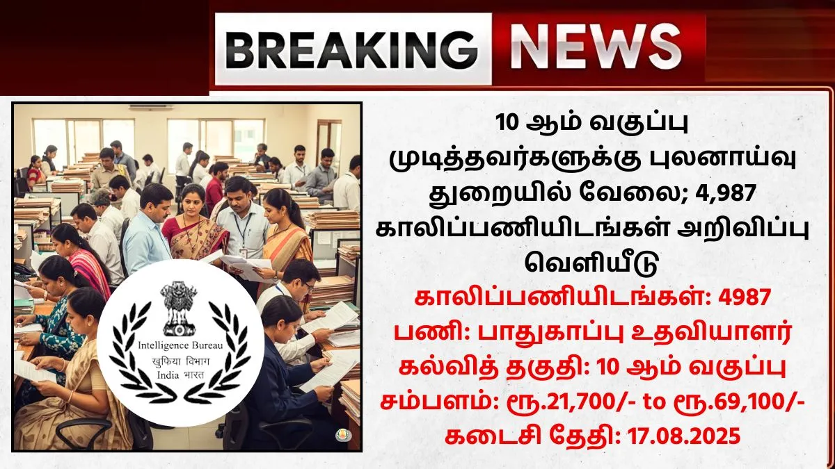 IB Security Assistant Recruitment 2025