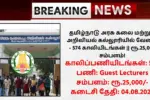 TN Govt Arts and Science college Recruitment 2025