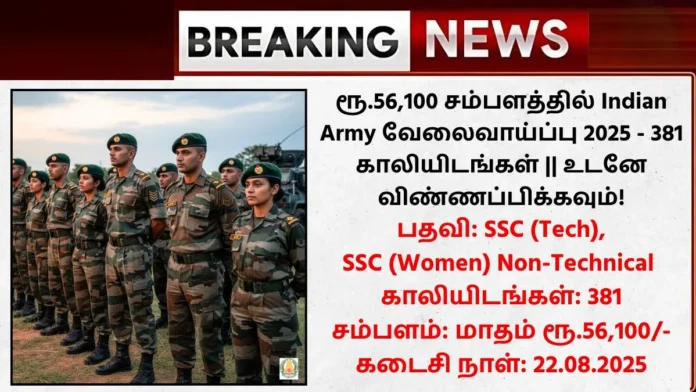 Indian Army SSC Tech Recruitment 2025