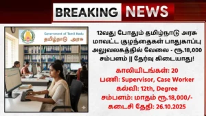 Chennai DCPU Recruitment 2025