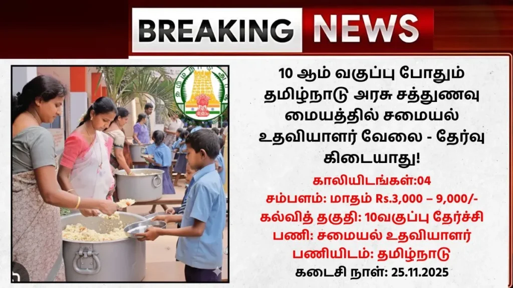 Tamilnadu Sathunavu Thurai Recruitment 2025