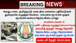 Department of Land Survey and Records Recruitment 2026