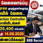 RRB Section Controller Recruitment 2026 for 119 vacancies with Level 6 salary of Rs 35400 for Any Degree graduates