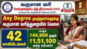 ITAT Recruitment 2026 Income Tax Appellate Tribunal jobs for Senior Private Secretary and Private Secretary with 42 vacancies, Any Degree qualification, salary up to ₹1,51,100