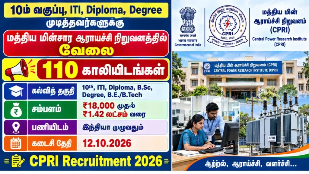 CPRI Recruitment 2026 110 Posts | Apply Now!