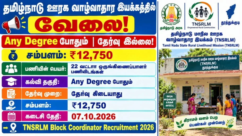 TNSRLM Block Coordinator Recruitment 2026