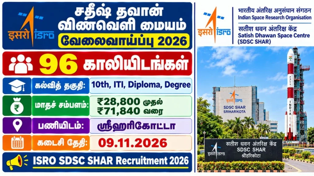 Satish Dhawan Space Centre Recruitment 2026 for Technical Assistant, Technician, Driver and MTS Posts