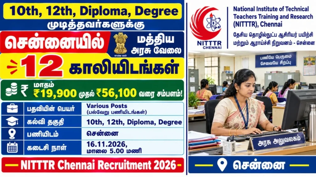 NITTTR Chennai Recruitment 2026 – 12 Group A B C Government Job Vacancies