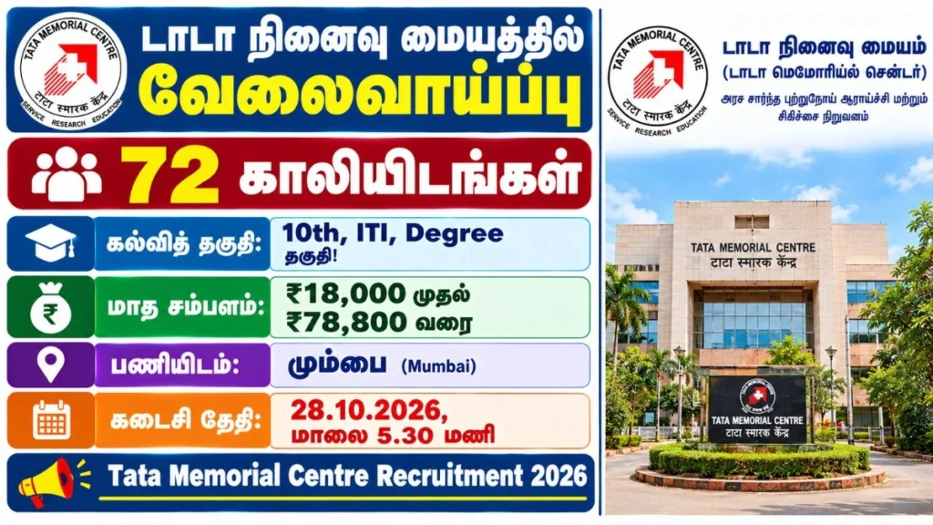 TMC Recruitment 2026 – 72 Vacancies